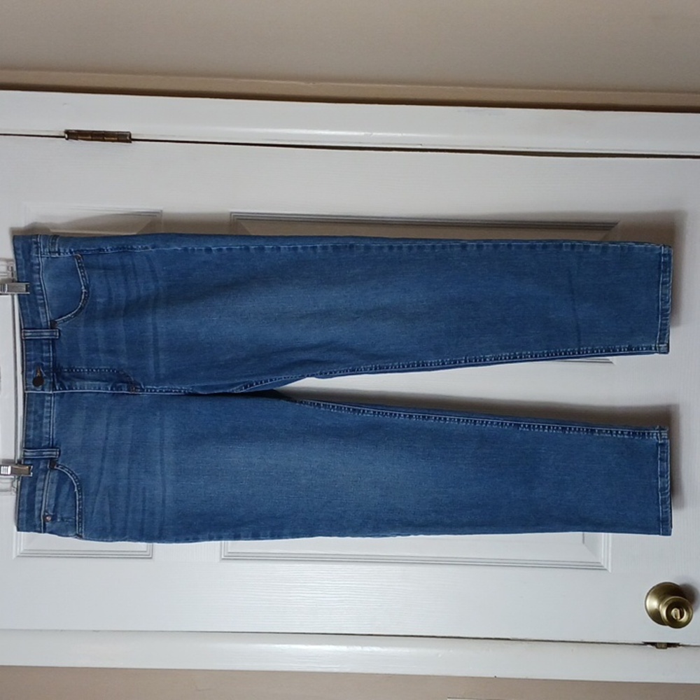Talbots Simply Flattering Ankle Jeans Stretch Denim Chic Whisker Size 14